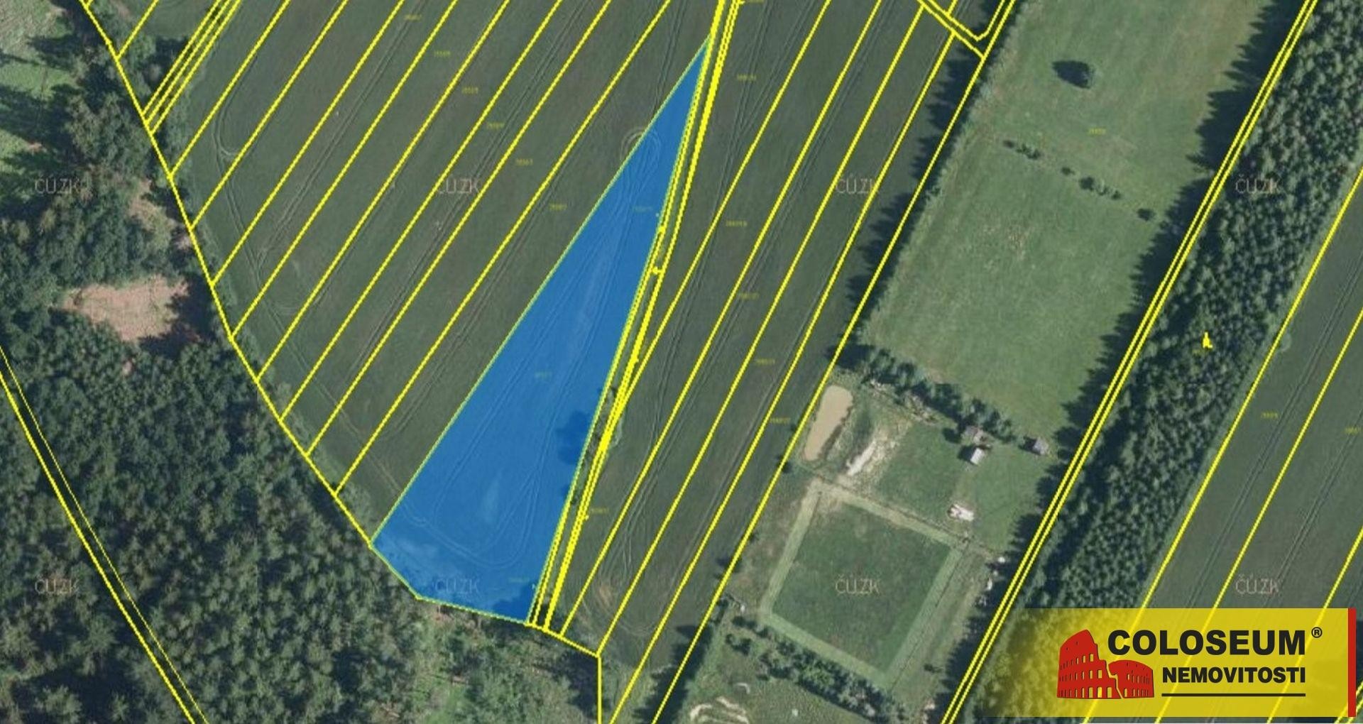 Jedovnice - soubor zemědělských pozemků 8.860 m2 - vodní plocha, orná půda, travní porost