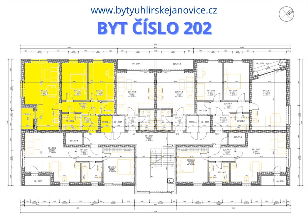 Byt č. 202, 2. ETAPA, 3+kk, parkovací stání, nová výstavba Uhlířské Janovice