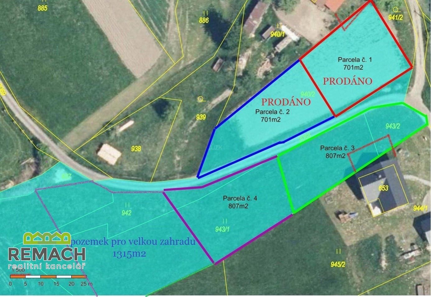 Prodej, Pozemky pro bydlení, 807 m2 - Sopotnice ( Ústí nad Orlicí 11km, Pardubice 48km, Rychnov nad 