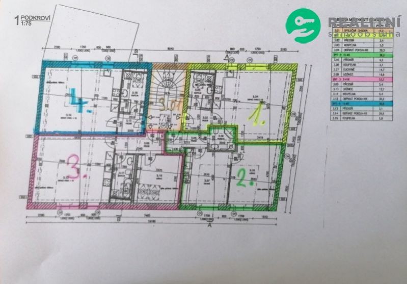 Byt 1 +kk, 38,8m2  podkrovní novostavba  Poříčí nad Sázavou