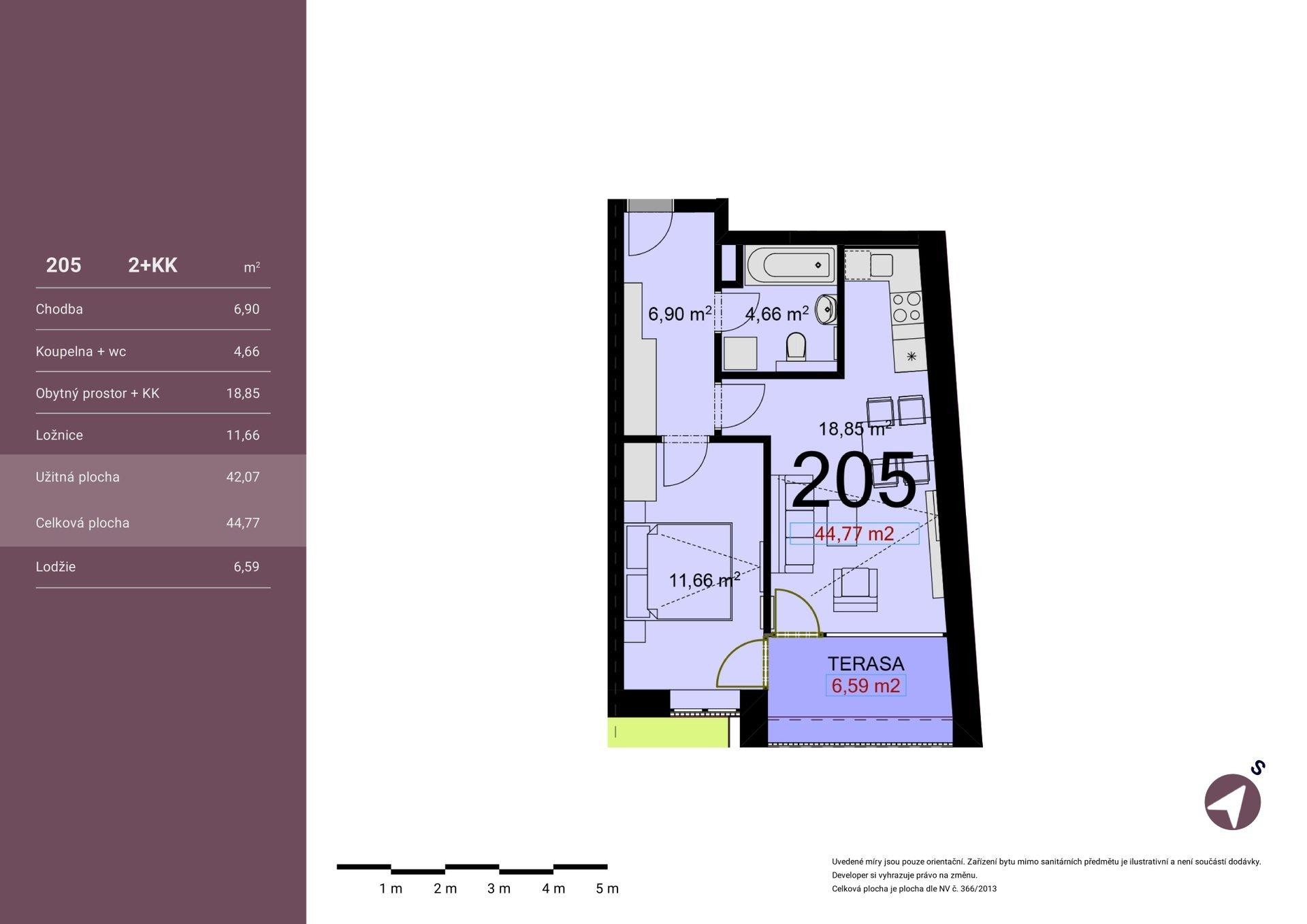 Prodej, Byty 2+kk, 45 m2 - Chrudim IV