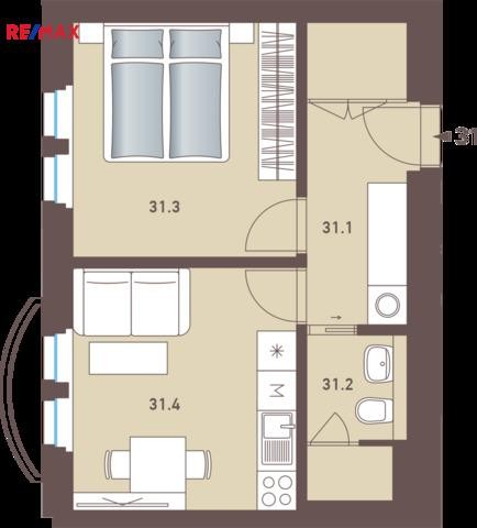 Rozestavěná bytová jednotka 2+KK č. 31