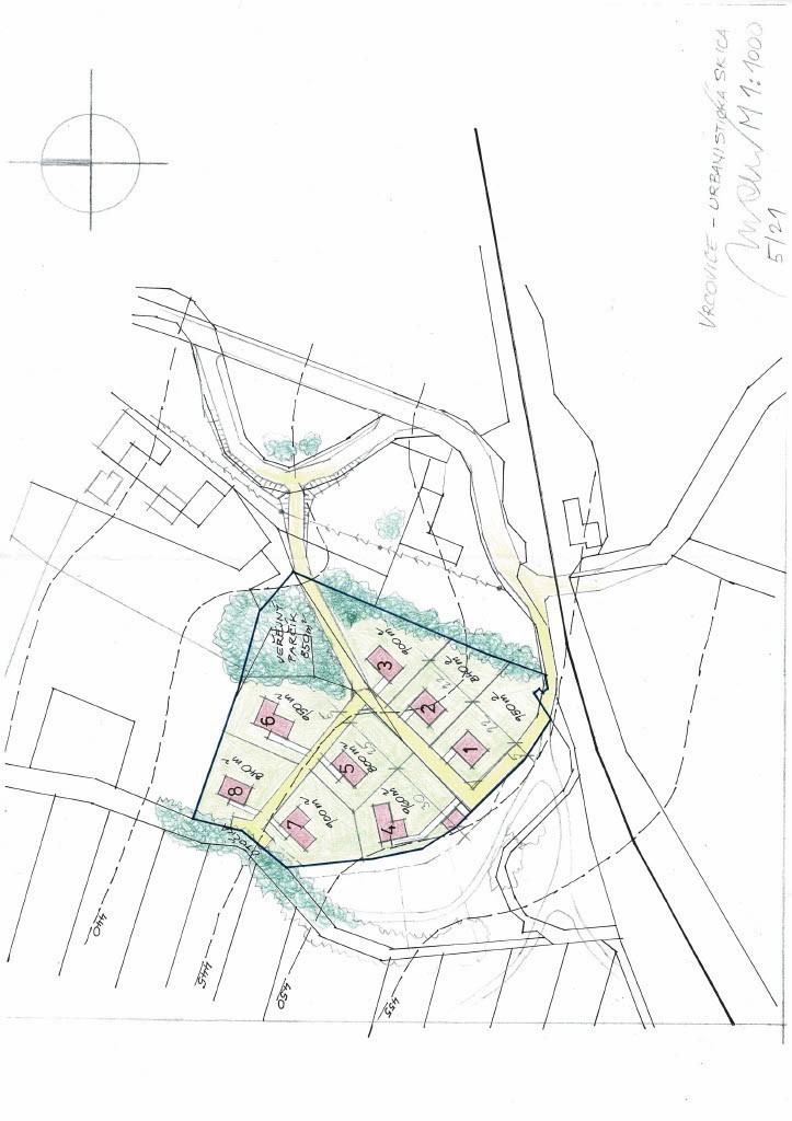 Developerský projekt výstavby RD v obci Vrcovice, okres Písek