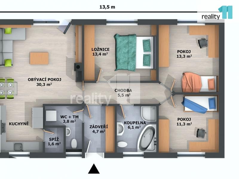 Prodej, rodinný dům, 4+kk, 90 m2, Březhrad