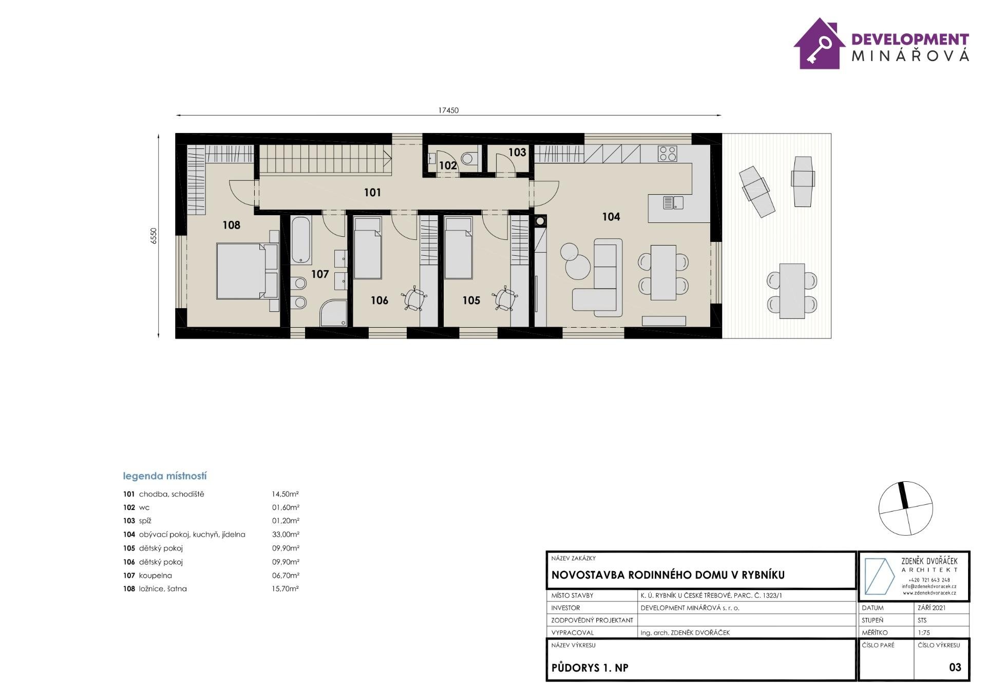 Výstavba RD 4+kk s garáží, Rybník u České Třebové, 128 m2