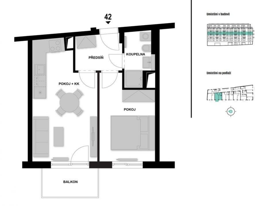 Prodej luxusního bytu 2kk (43,8 m), rezidence MAROLDKA