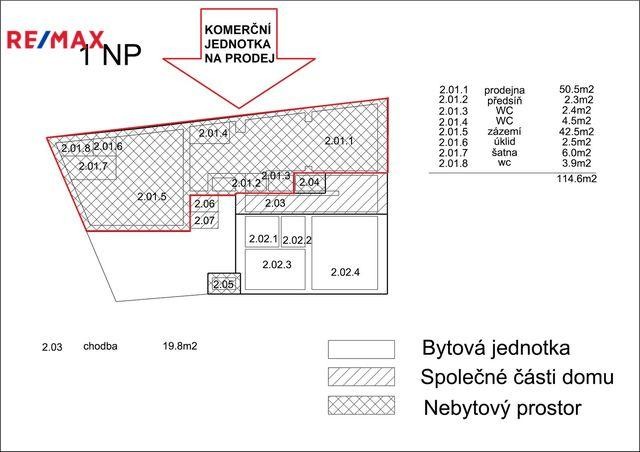 Prodej nebytového prostoru k využití ordinace nebo salonu či jiné, 114,6 m², Hodolanská, Olomouc