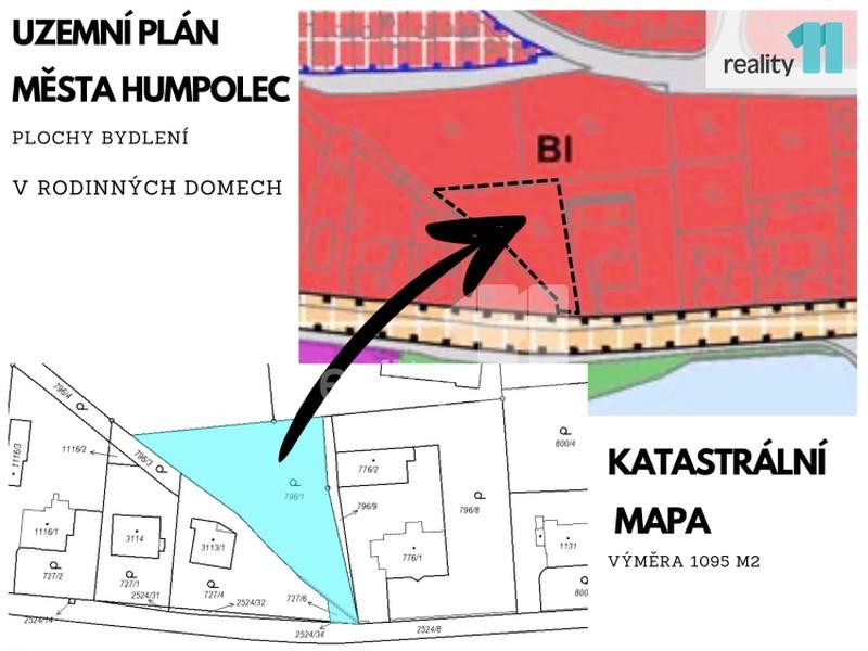 Prodej pozemku, 1096 m2, Pražská ulice, Humpolec