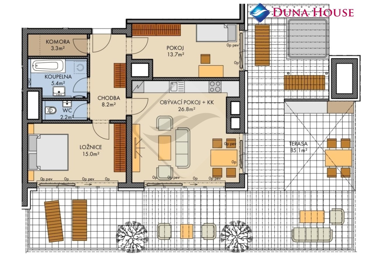 Prodej bytu 3+KK/terasa, 164 m2, DV, Praha 6 - Ruzyně.