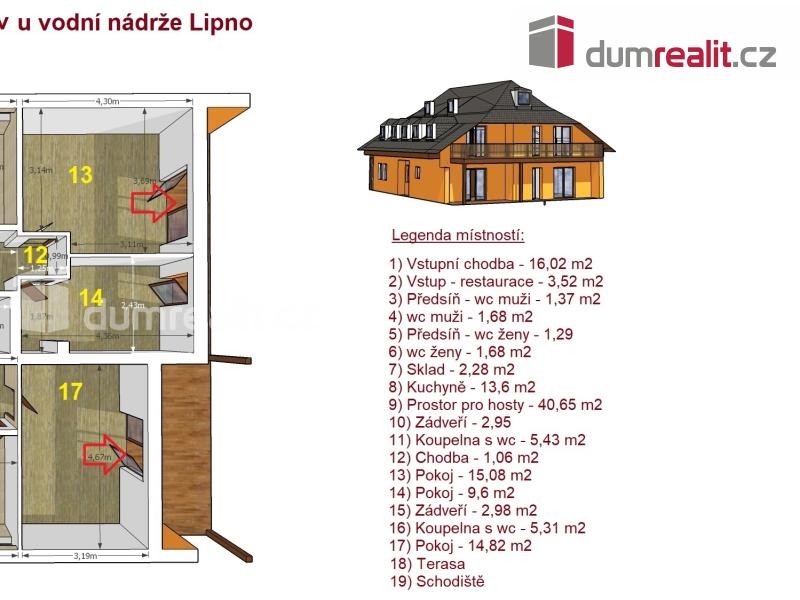 K prodeji, apartmánový dům, Residence Kovářov, Kovářov u vodní nádrže Lipno