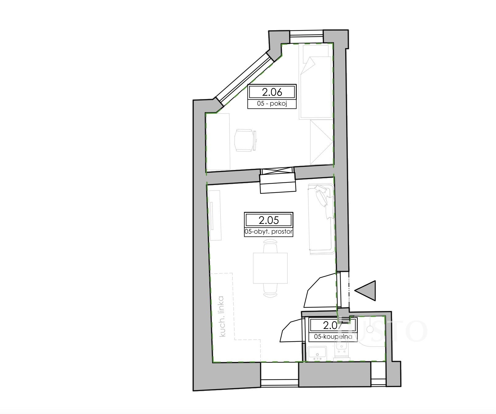 Prodej zrekonstruovaného bytu 2+kk, 27 m² - Vimperk