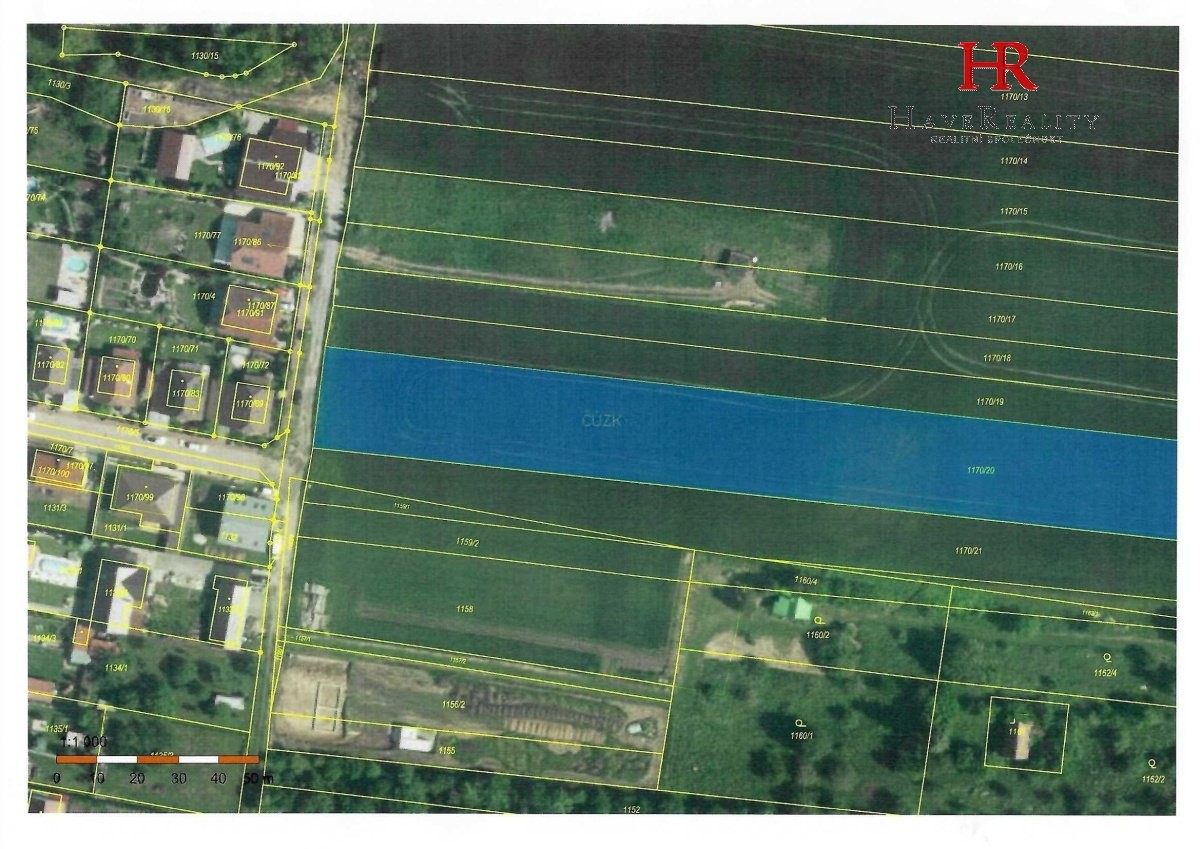 Prodej pozemku pro stavbu rodinného domu, 1000m2, Heršpice.