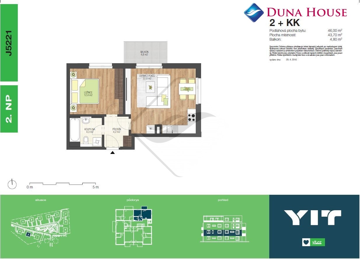 Prodej bytu 2+kk 46 m²