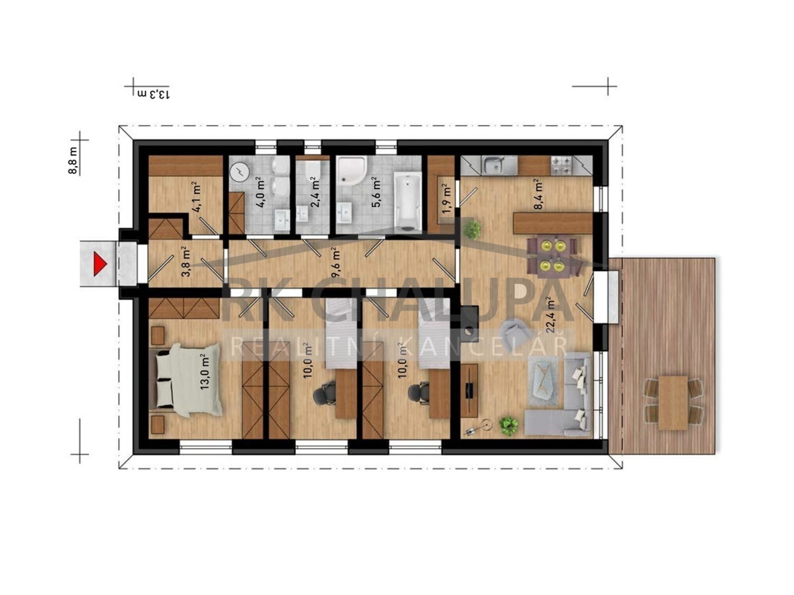 Výstavba zděného RD 4+kk na vašem pozemku, 114 m2, pro lokalitu České Budějovice a okolí