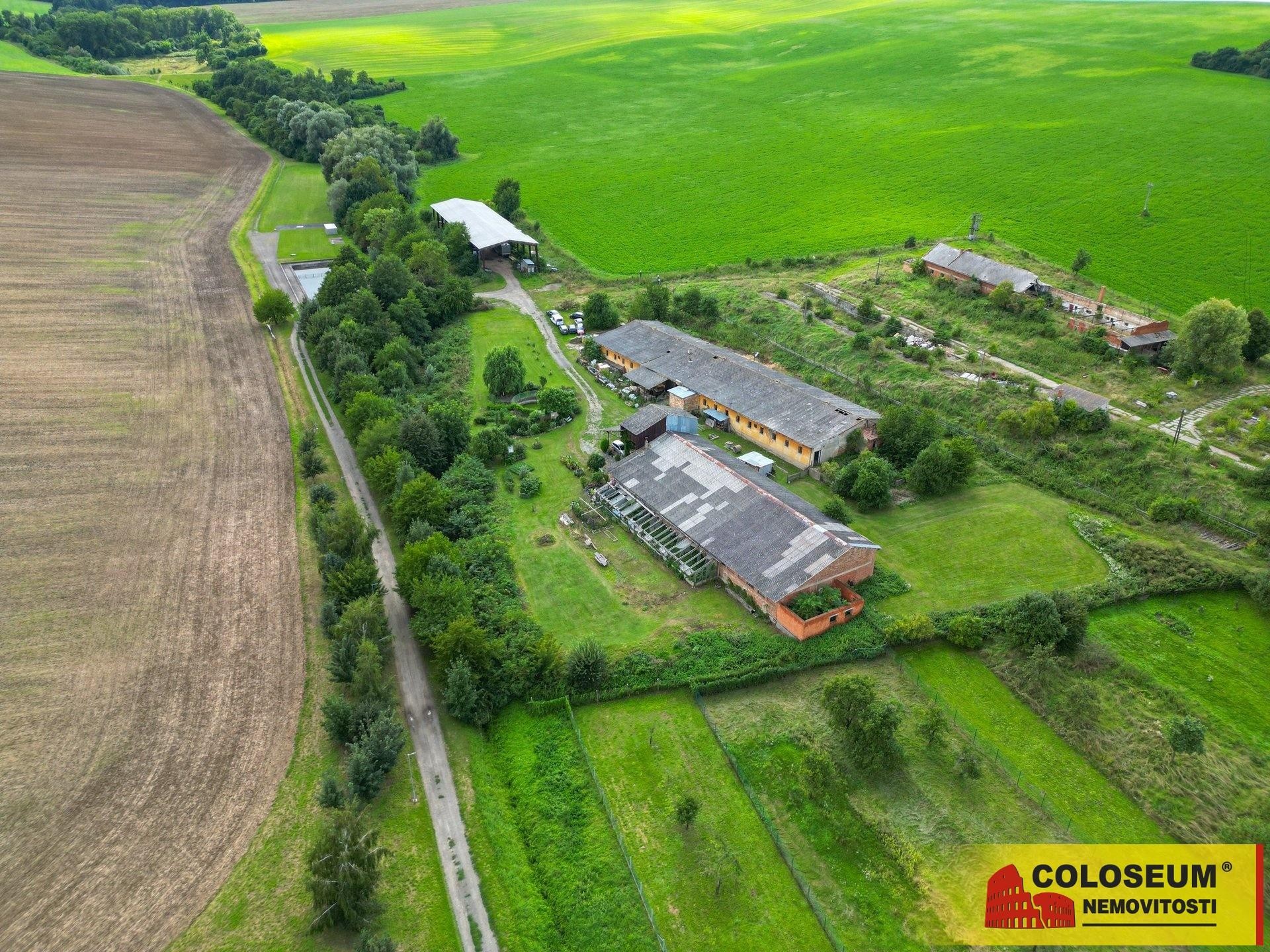 Dětkovice, zemědělská usedlost, vhodné k podnikání i k bydlení,  pozemky 11 967 m2 – zemědělská used