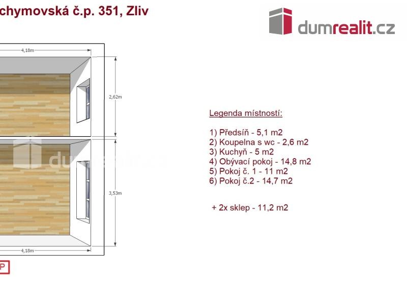 K prodeji, příjemný a udržovaný byt 3+1 + 2x sklep, ul. Jáchymovská, Zliv