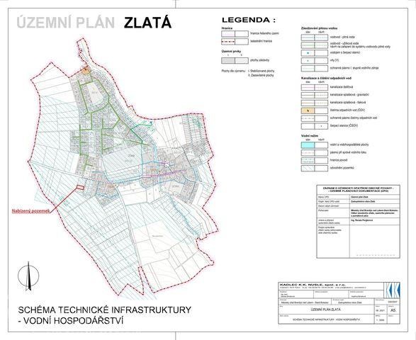 Pozemek stavební 900 m² obec Zlatá, Praha-východ