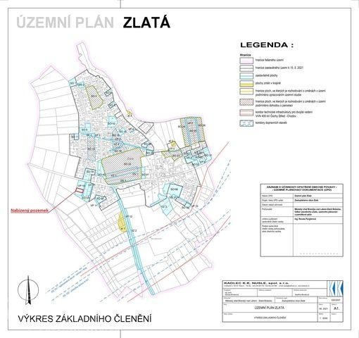 Pozemek stavební 900 m² obec Zlatá, Praha-východ