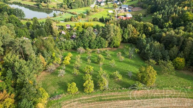 Prodej souboru pozemků 10.089 m2, Kněžmost - Drhleny, dva pozemky s možností stavby.