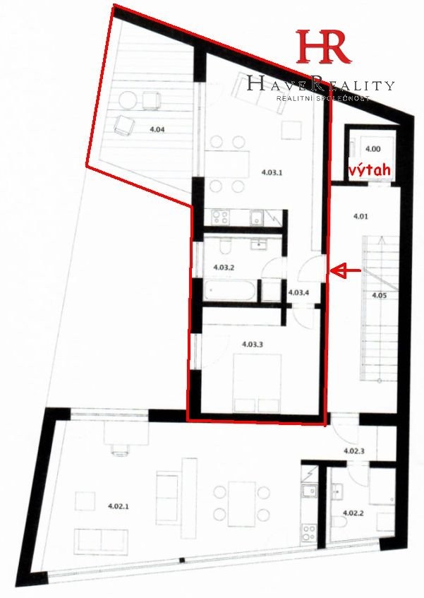 Pronájem velmi pěkného bytu s terasou, 2kk/T, 58 m2, Benešov