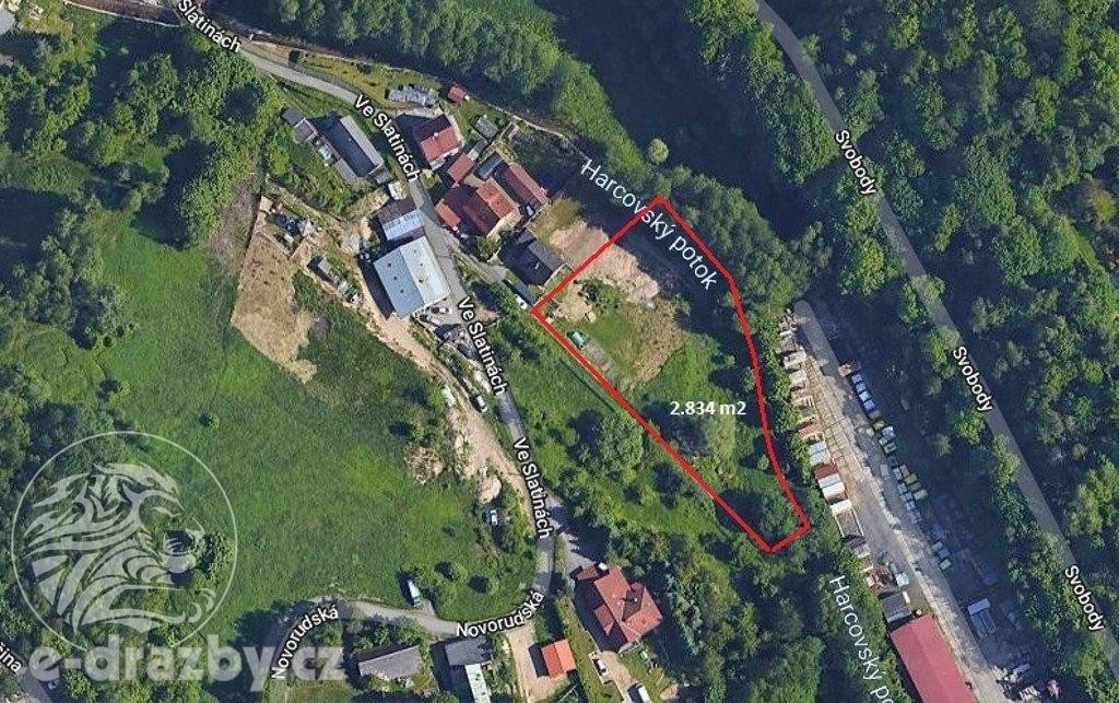 Pozemek (2.834 m2), Starý Harcov, Liberec.