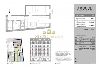 Rezidence Košíře, prodej bytu 2+kk, 57,88 m2, balkón, parkování, Praha 5 - Košíře